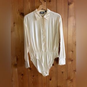 Vintage DKNY Donna Karen New York Silk Bodysuit